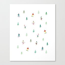 Winter Skiers Canvas Print
