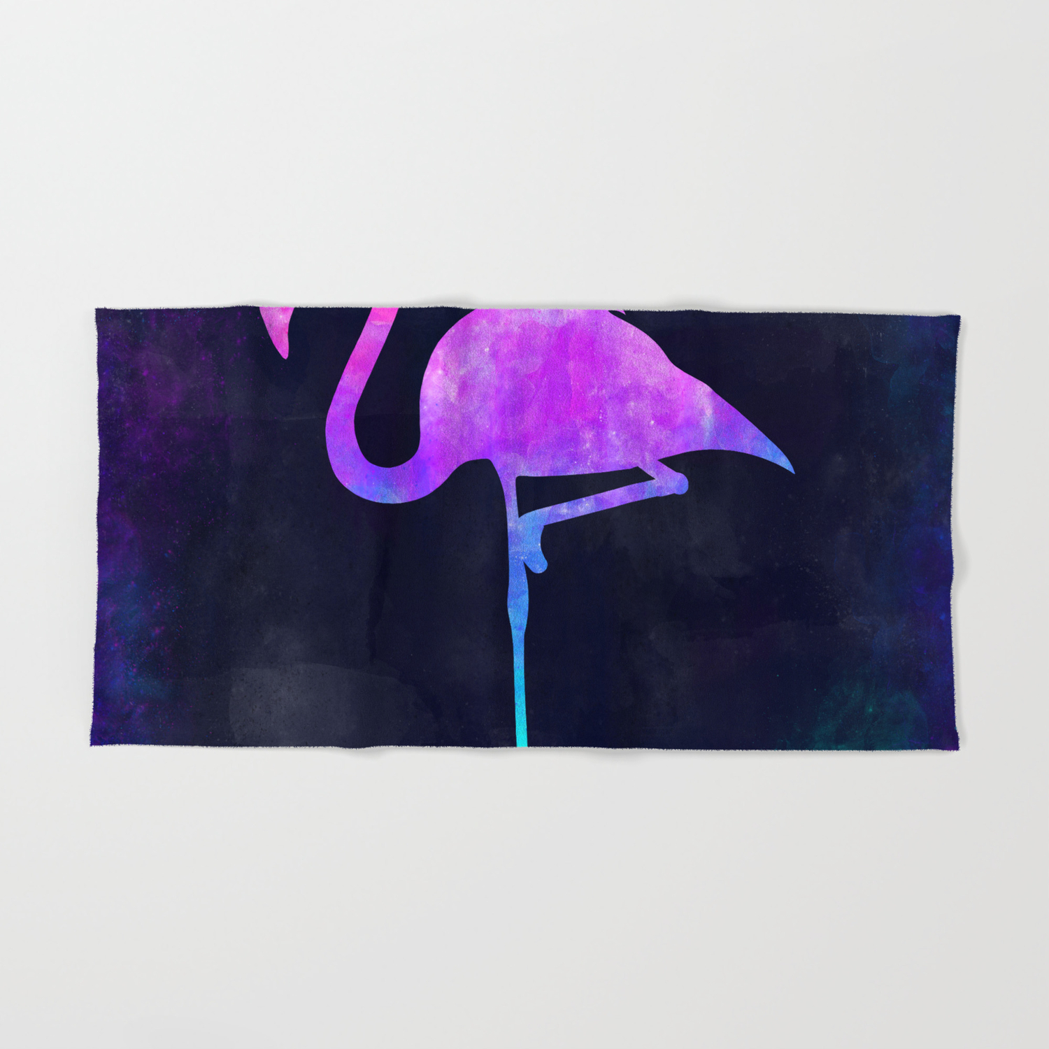 Flamingo In Space Animal Graphic Art Watercolor Canvas