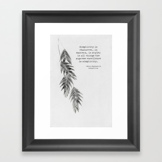 simplicity Framed Art Print