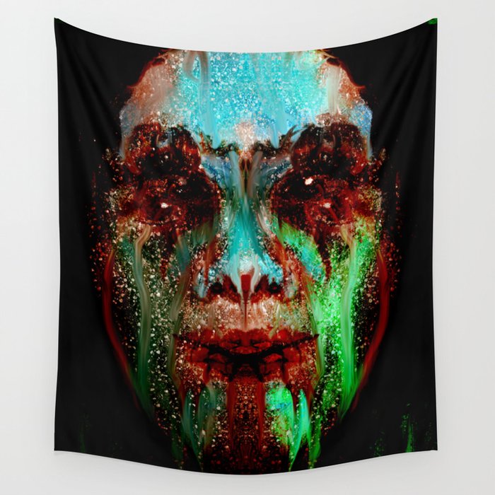 Horror Portrait Abstract Darkness Halloween Wall Tapestry by peter