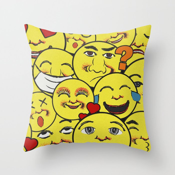 Emojis Galore Throw Pillow