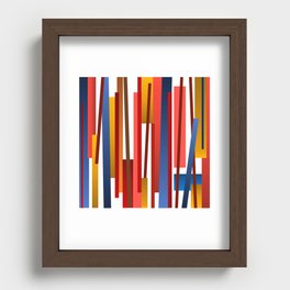 Lines | Red Recessed Framed Print