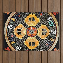 Buddhist Hindu OM Mandala Yoga Outdoor Rug