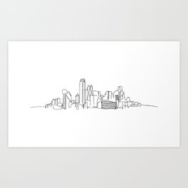 Dallas Skyline Drawing Art Print