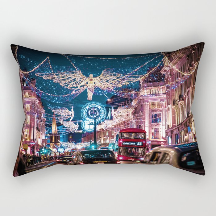 London Christmas Lights (Color) Rectangular Pillow