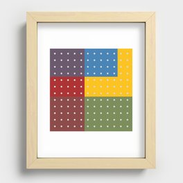 Many dots with color blocks 8 Recessed Framed Print