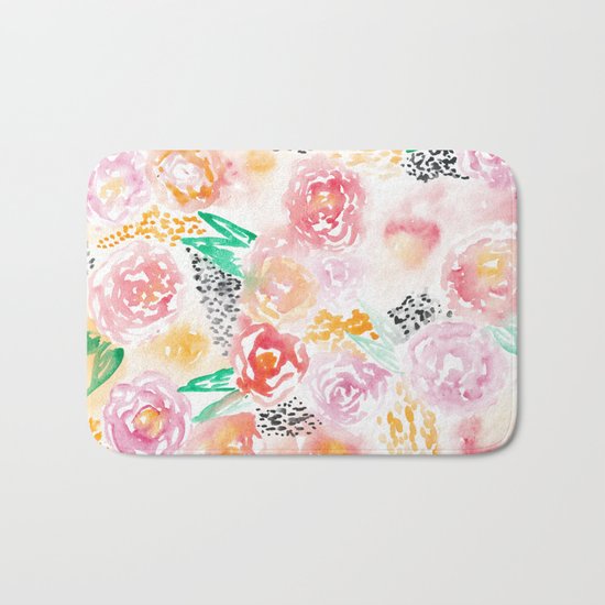 Abstract Watercolor III Bath Mat