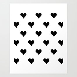 Heart Pattern Black and White - Seeing Hearts Art Print | Love, Black and White, Pattern 