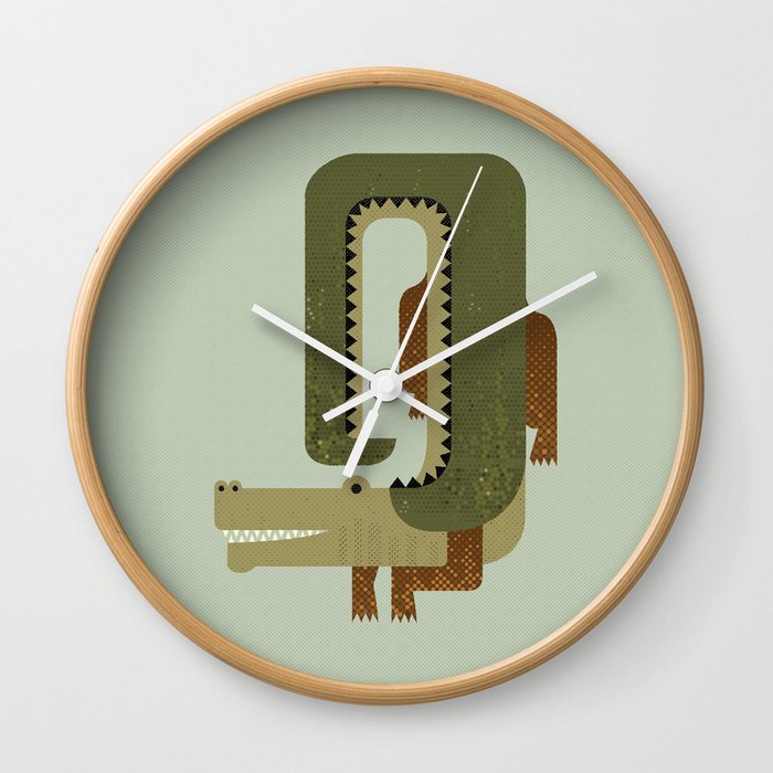 Whimsy Crocodile Wall Clock