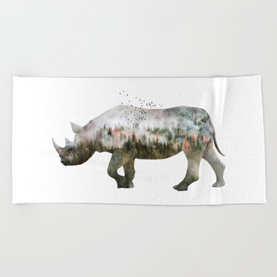 Rhino Beach Towel