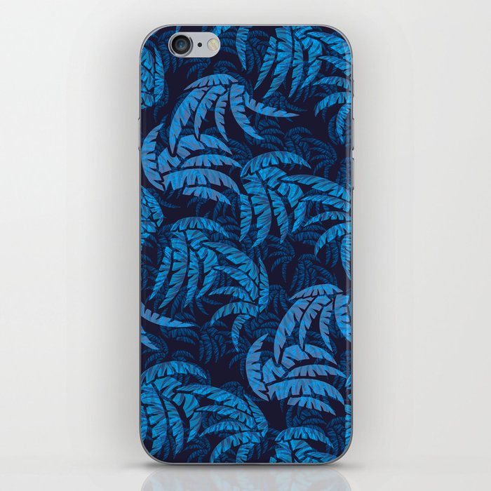 Blue Hawaiian Palm Leaves Paradise Abstract iPhone Skin