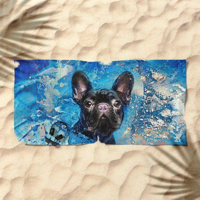 Frenchie beach towel discount