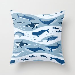 Whale Songs Throw Pillow