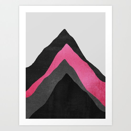 Four Mountains / Pink Art Print