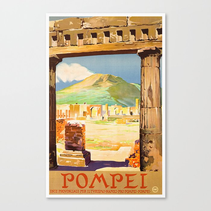 Vintage Pompei Italy Travel Canvas Print