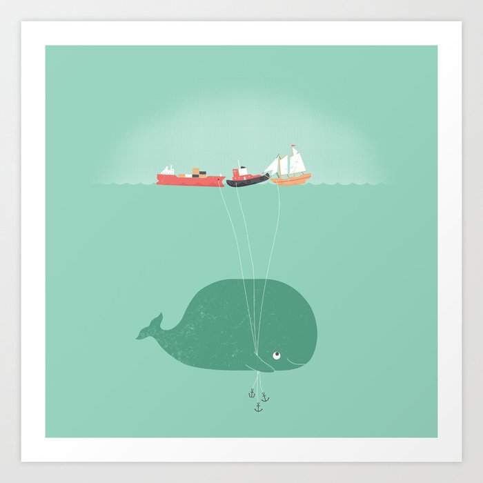 Whale Balloons  Art Print