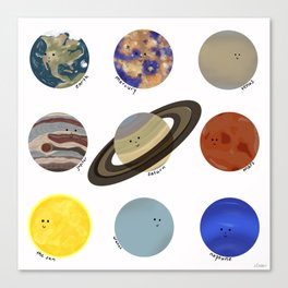 "Planets and the Sun - Solar System" Canvas Print
