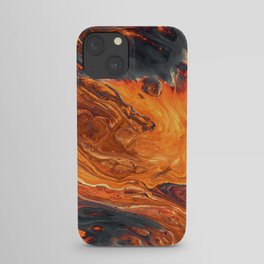 Orange - pouring art iPhone Case