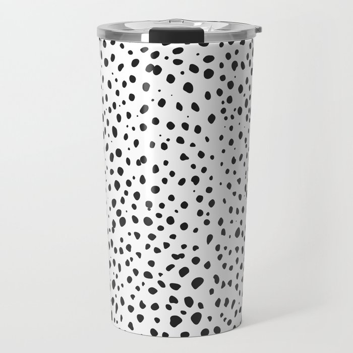 Dalmatian Spots - Black and White Polka Dots Travel Mug