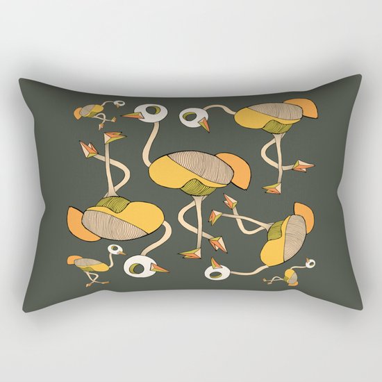 keep your head up - ostrich 3 Rectangular Pillow