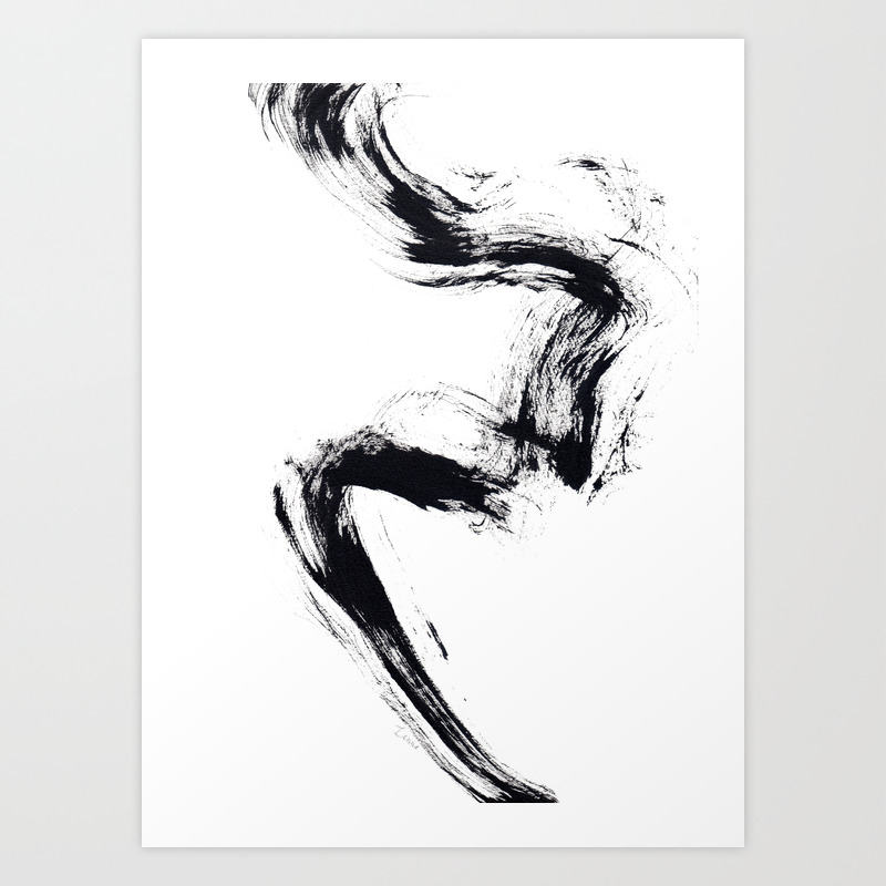 Path No 9 Black White Abstract Painting Modern Minimalist Art Print By Lennaarty Society6