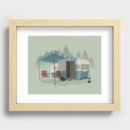 Vintage Camper in the Woods Recessed Framed Print