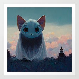 ghost cat Art Print