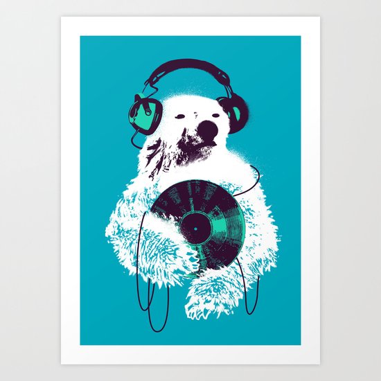 Record Bear Art Print