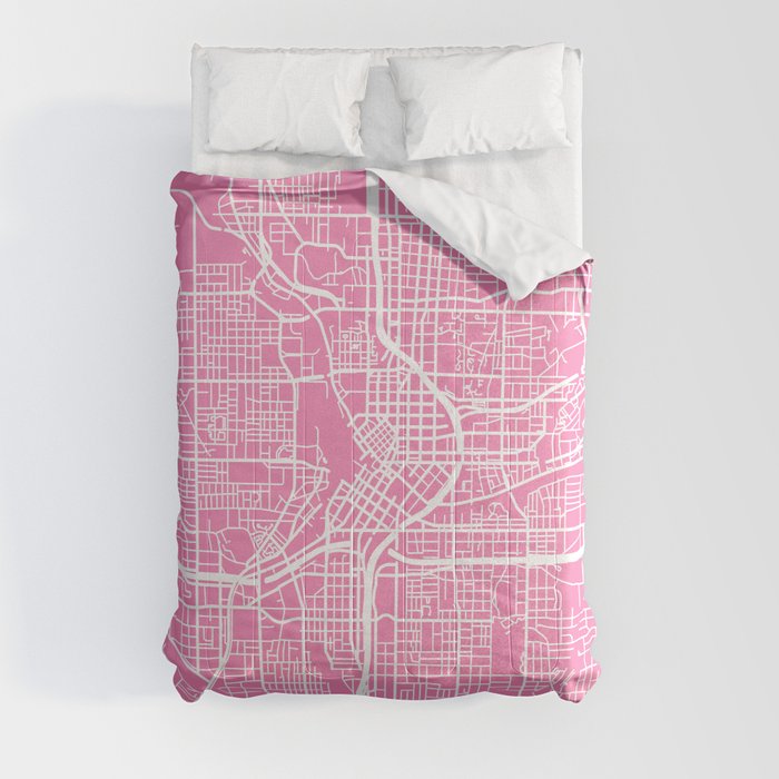 Atlanta map pink Comforter