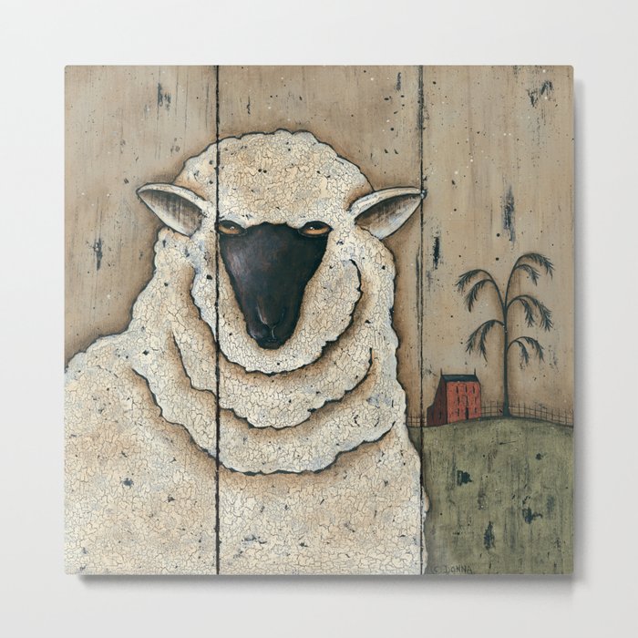 White Sheep by Donna Atkins Metal Print