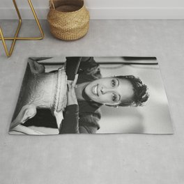 Josephine Baker Portrait of an African American Woman black and white photograph / art photography Rug