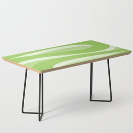Pop Swirl Wavy Minimalist Abstract Pattern in Light Lime Green Coffee Table