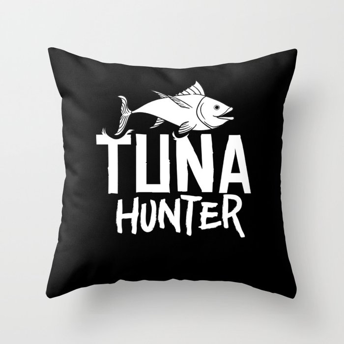 Red Tuna Fish Bluefin Fishing Salad Throw Pillow