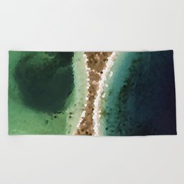 Simple Low Poly Terrain Design no.23 Beach Towel