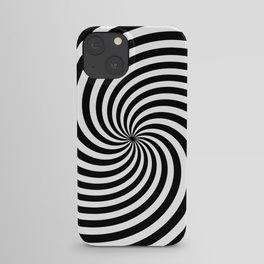 Black And White Op Art Spiral iPhone Case