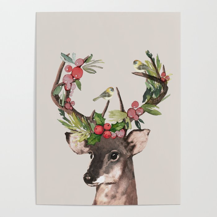 Christmas Deer Poster