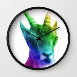 Rainbow Goat Wall Clock