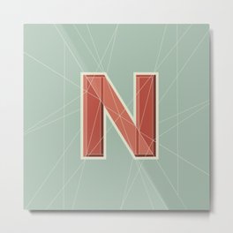 Type Art: Letter N Metal Print | Initialn, Alphabet, Type, Segments, Modern, Divided, Sanserif, Dropcap, Digital, Graphicdesign 