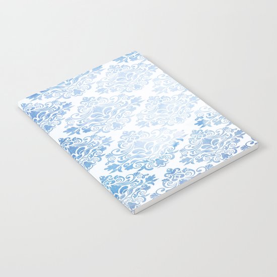 Blue Watercolor Pattern 04 Notebook