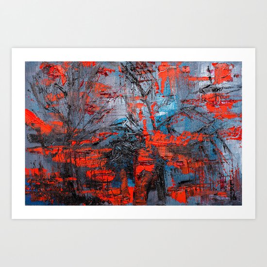Red Forest Art Print