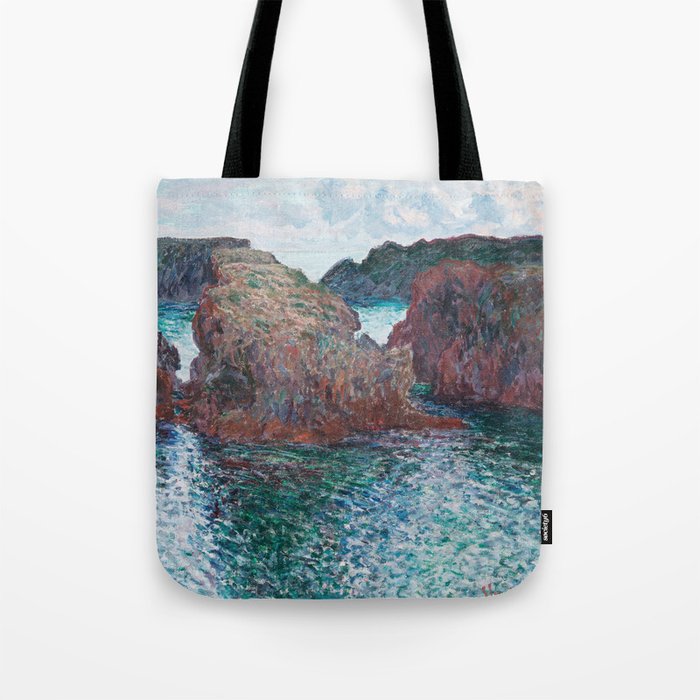 Claude Monet Rocks Port Goulphar 1886 Art Exhibition Tote Bag