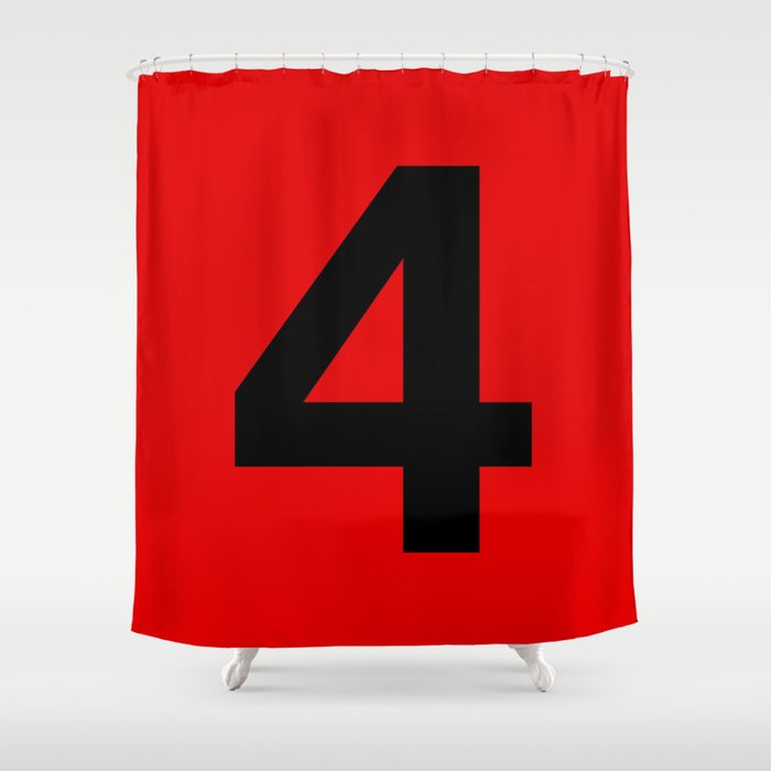 Number 4 (Black & Red) Shower Curtain