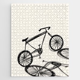 Bicycle Sketch Drawing black and white Jigsaw Puzzle