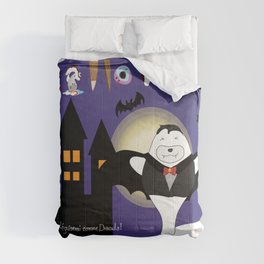 Halloween Dracula Cartoon Harp Seal Comforter