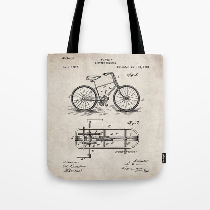 Bike Patent - Bicycle Art - Antique Tote Bag