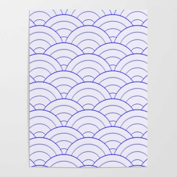 Very Peri Lavender White Art Deco Minimal Arch Pattern Poster