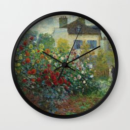 Rose Garden, Monet, Art Print Wall Clock