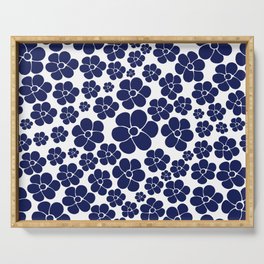 Flower Pattern - Blue and White Serving Tray