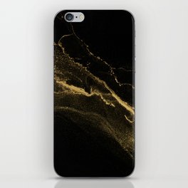 Gold on Black Marble Texture iPhone Skin