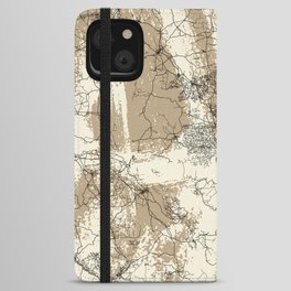 Bangladesh, Dhaka - Authentic Map - Retro iPhone Wallet Case